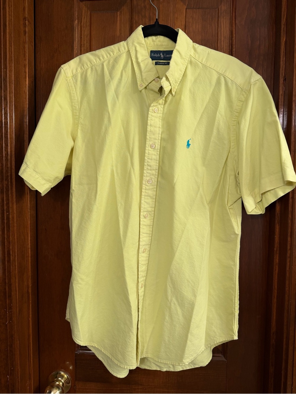 Ralph Lauren Men’s Pale Yellow Short-Sleeve Button-Down Shirt